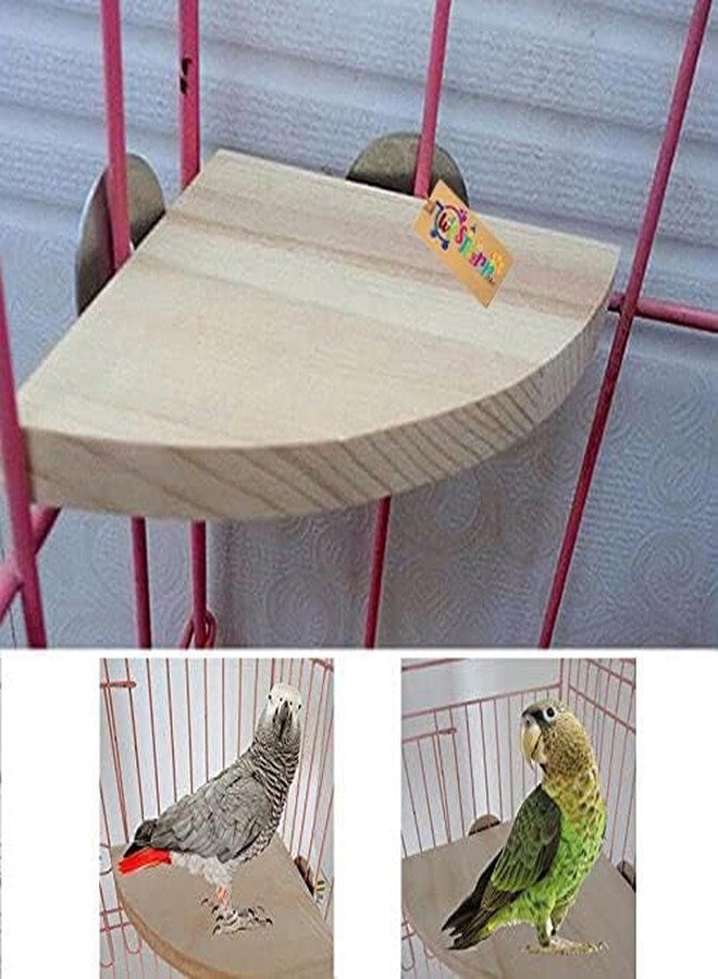 Western Era Natural Wood Birds Platform, Corner Platform, Perc, Stand Bird Toy for Large Birds (9 Inches) - Image 3